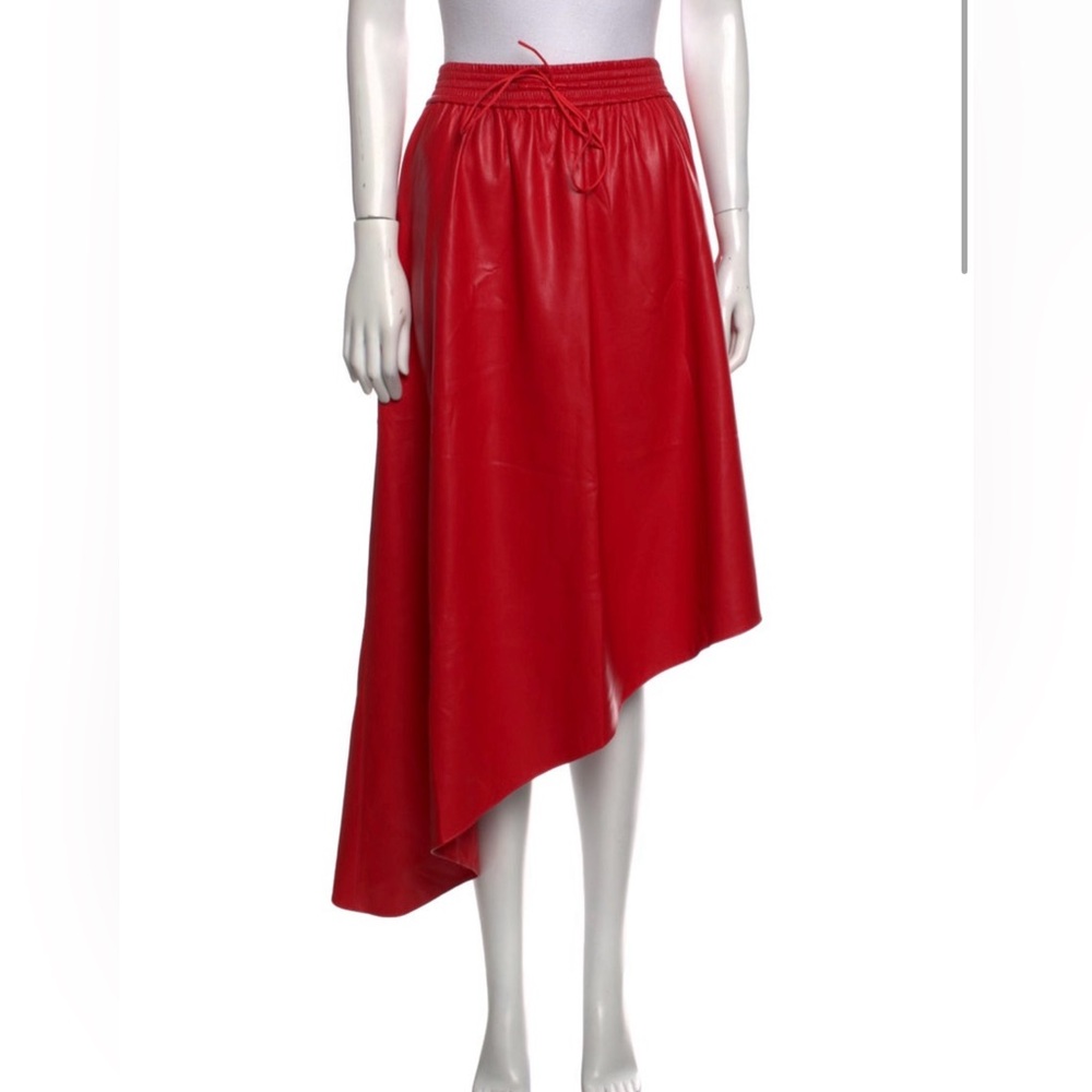 Alice + Olivia Red leather skirt